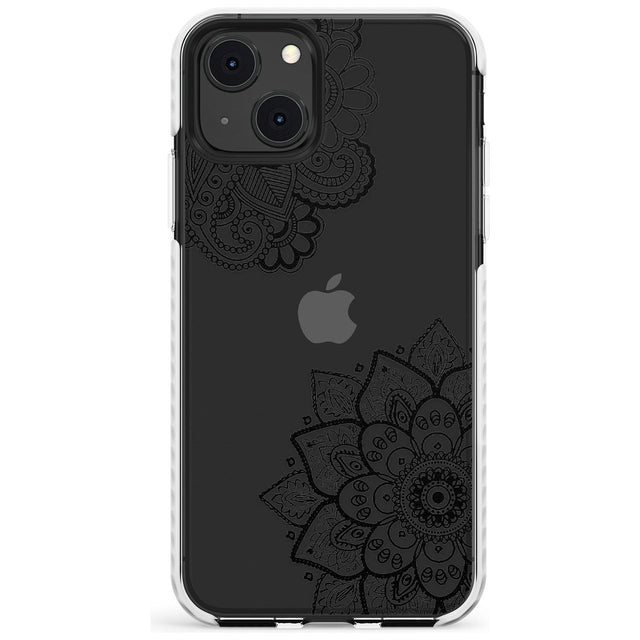 Black Henna Florals Impact Phone Case for iPhone 13 & 13 Mini