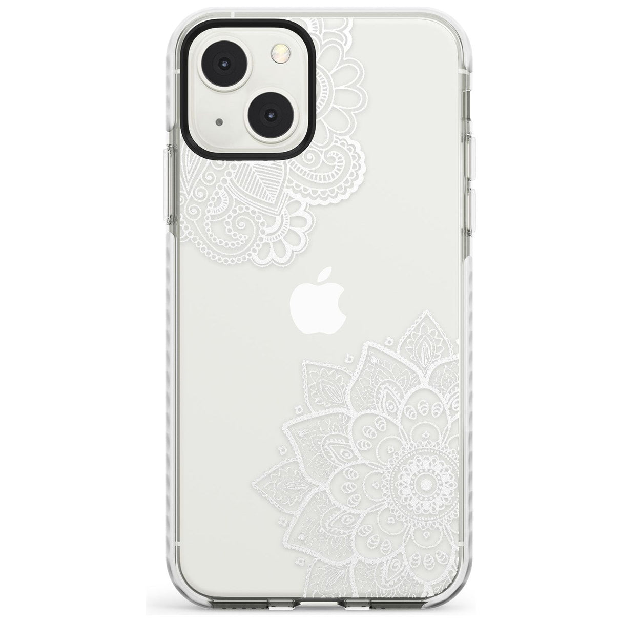 White Henna Florals Impact Phone Case for iPhone 13 & 13 Mini