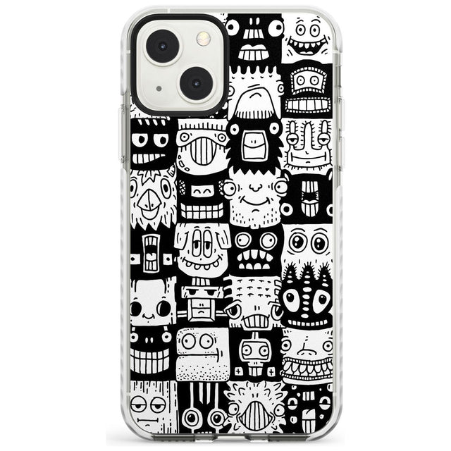 Checkerboard Heads Phone Case iPhone 13 Mini / Impact Case Blanc Space