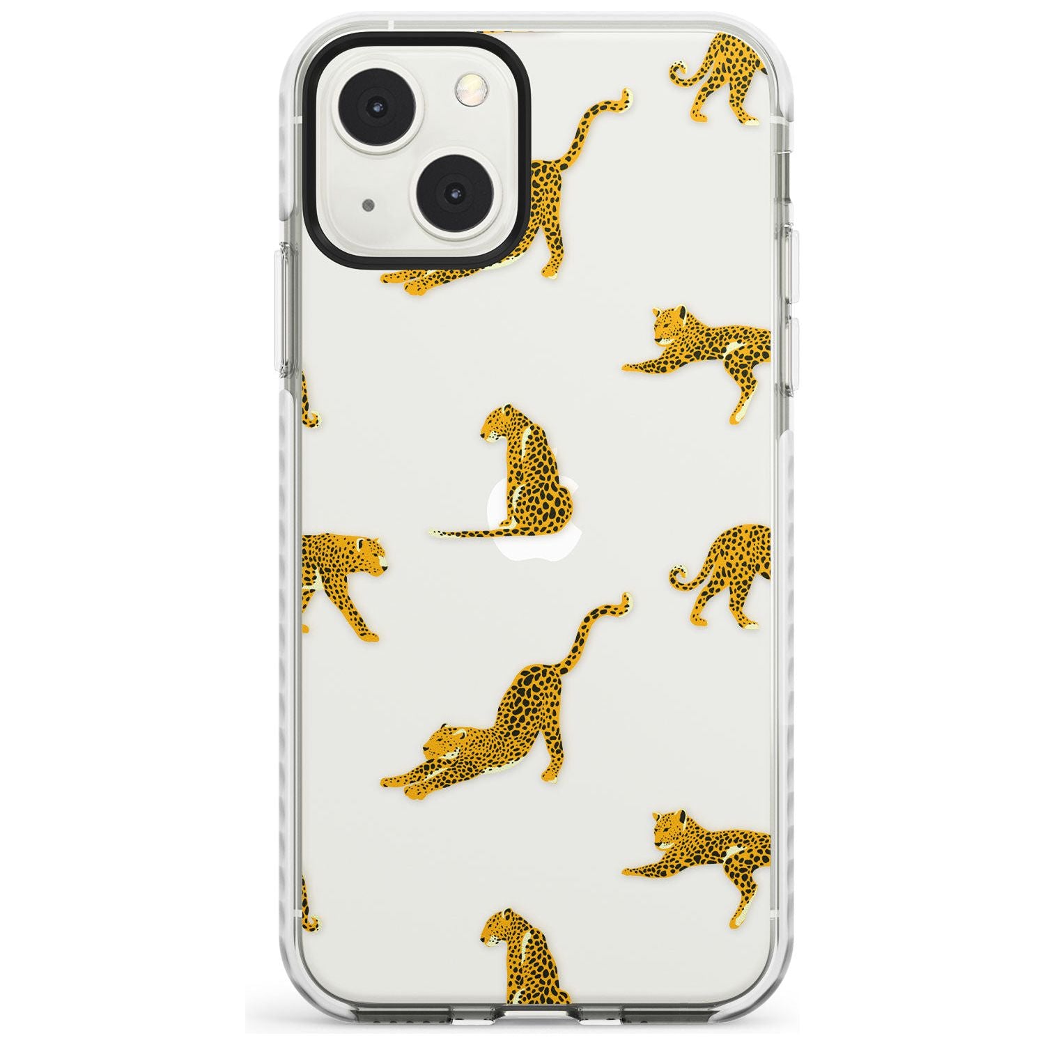 Clear Jaguar Jungle Cat Pattern Phone Case iPhone 13 Mini / Impact Case Blanc Space