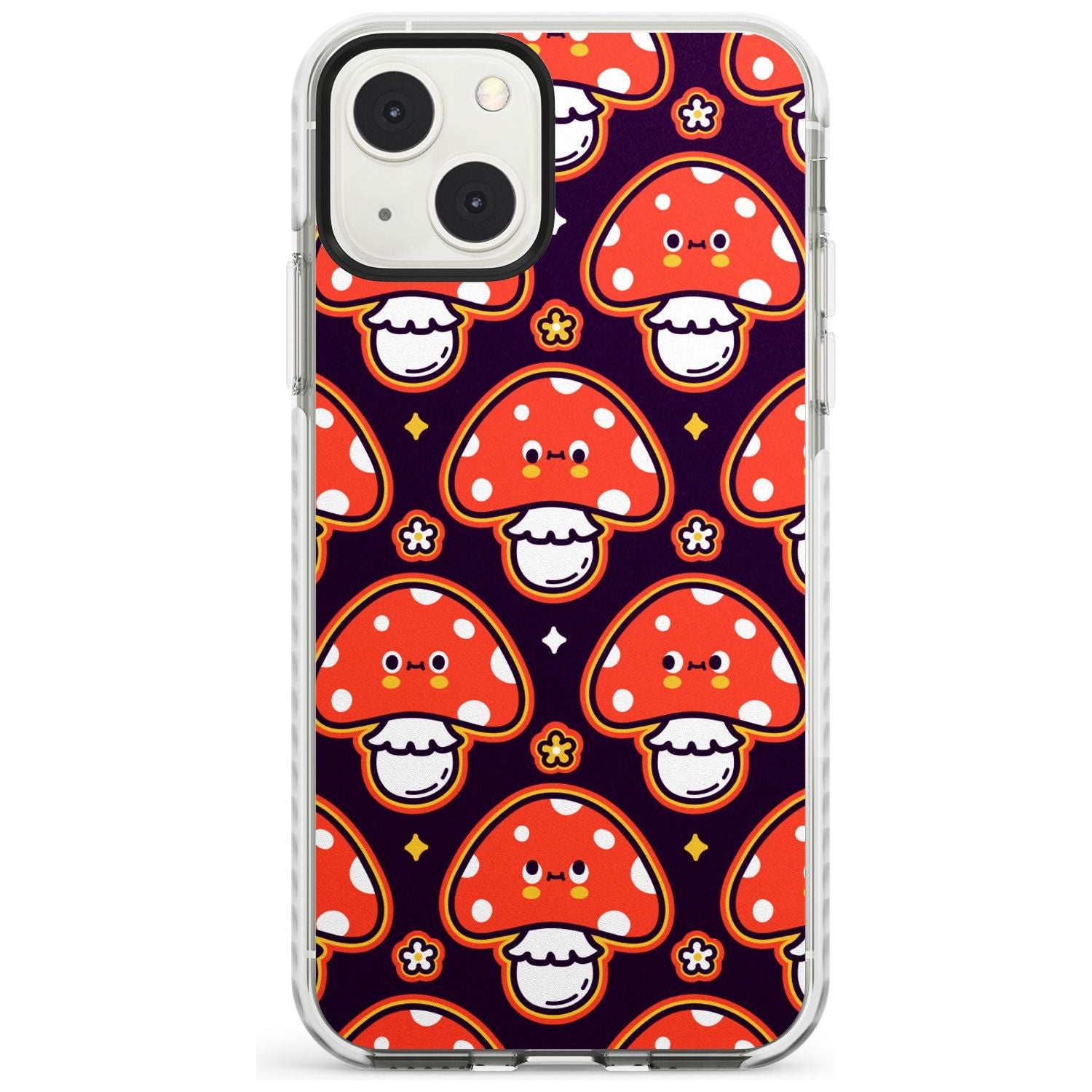 Mushroom Kawaii Pattern Impact Phone Case for iPhone 13 & 13 Mini