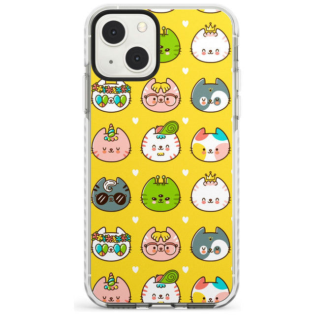 Mythical Cats Kawaii Pattern Impact Phone Case for iPhone 13 & 13 Mini