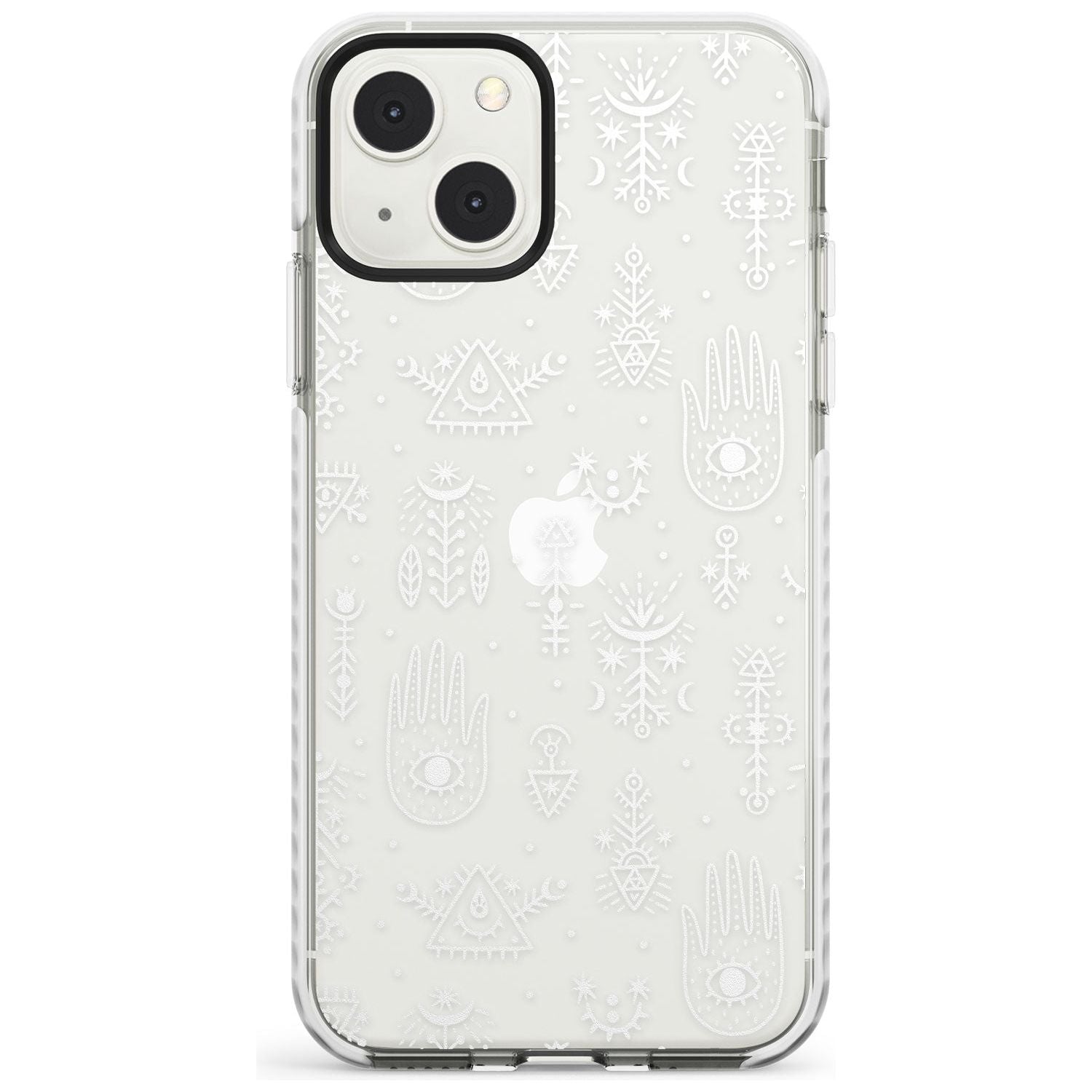 Black Tribal Palms Phone Case iPhone 13 Mini / Impact Case Blanc Space