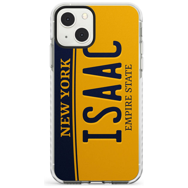 New York License Plate Custom Phone Case iPhone 13 Mini / Impact Case Blanc Space