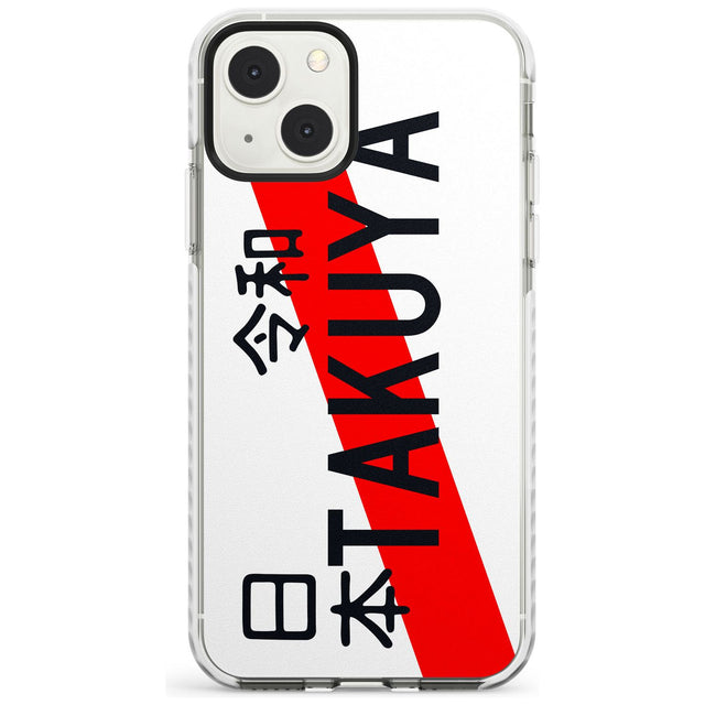 Japanese License Plate Custom Phone Case iPhone 13 Mini / Impact Case Blanc Space