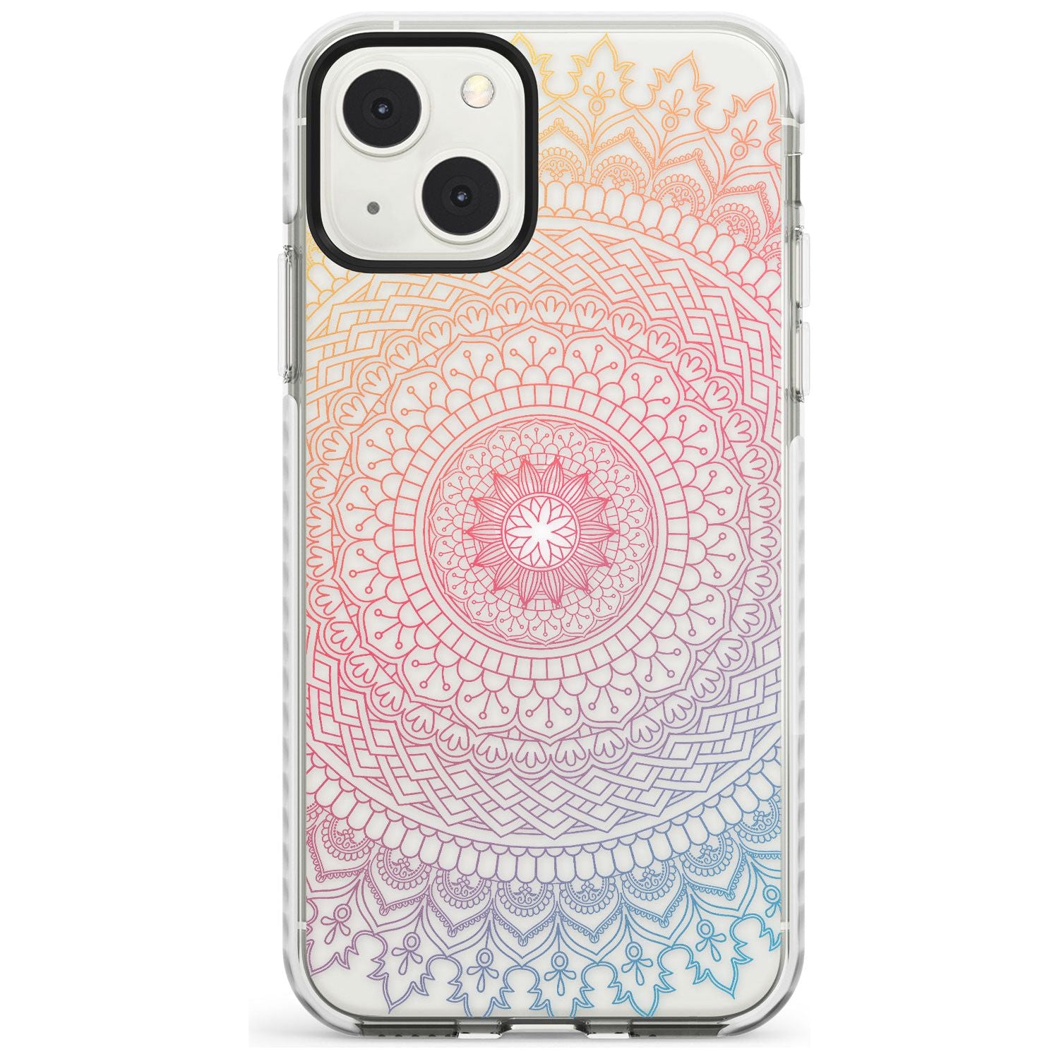 Large Rainbow Mandala Phone Case iPhone 13 Mini / Impact Case Blanc Space