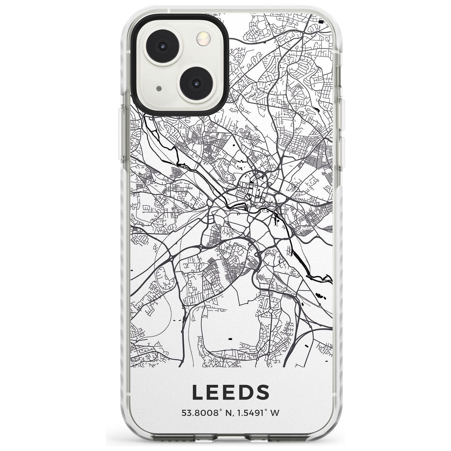 Map of Leeds, England Phone Case iPhone 13 Mini / Impact Case Blanc Space