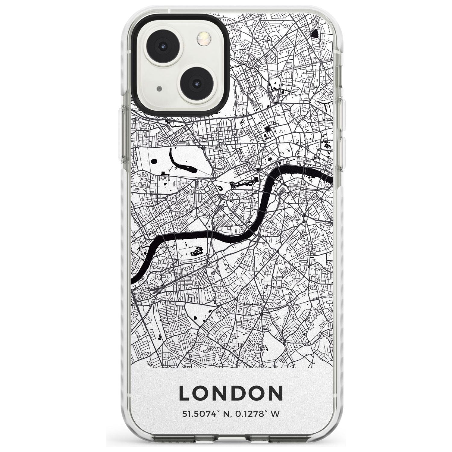 Map of London, England Phone Case iPhone 13 Mini / Impact Case Blanc Space