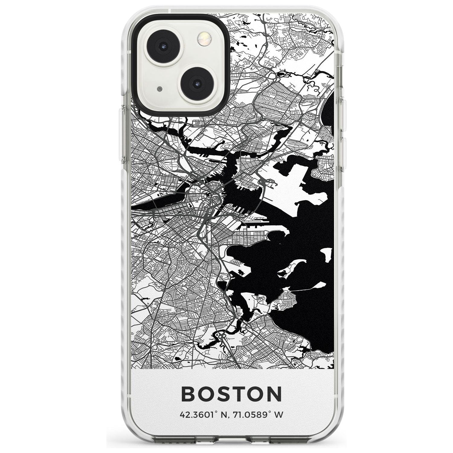 Map of Boston, Massachusetts Phone Case iPhone 13 Mini / Impact Case Blanc Space