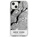 Map of New York, New York Phone Case iPhone 13 Mini / Impact Case Blanc Space