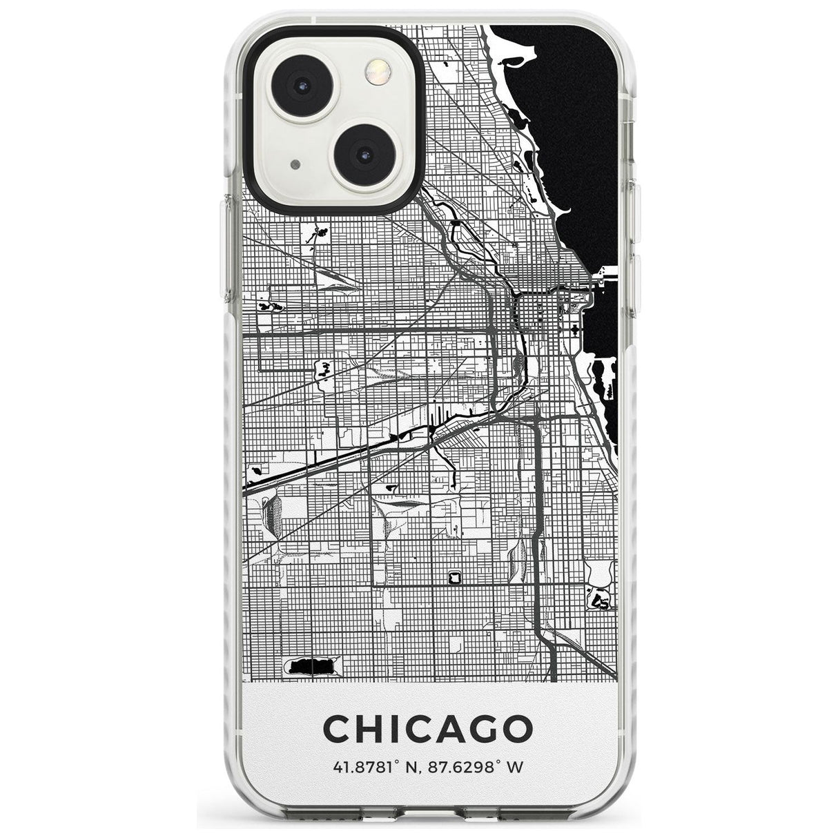 Map of Chicago, Illinois Phone Case iPhone 13 Mini / Impact Case Blanc Space