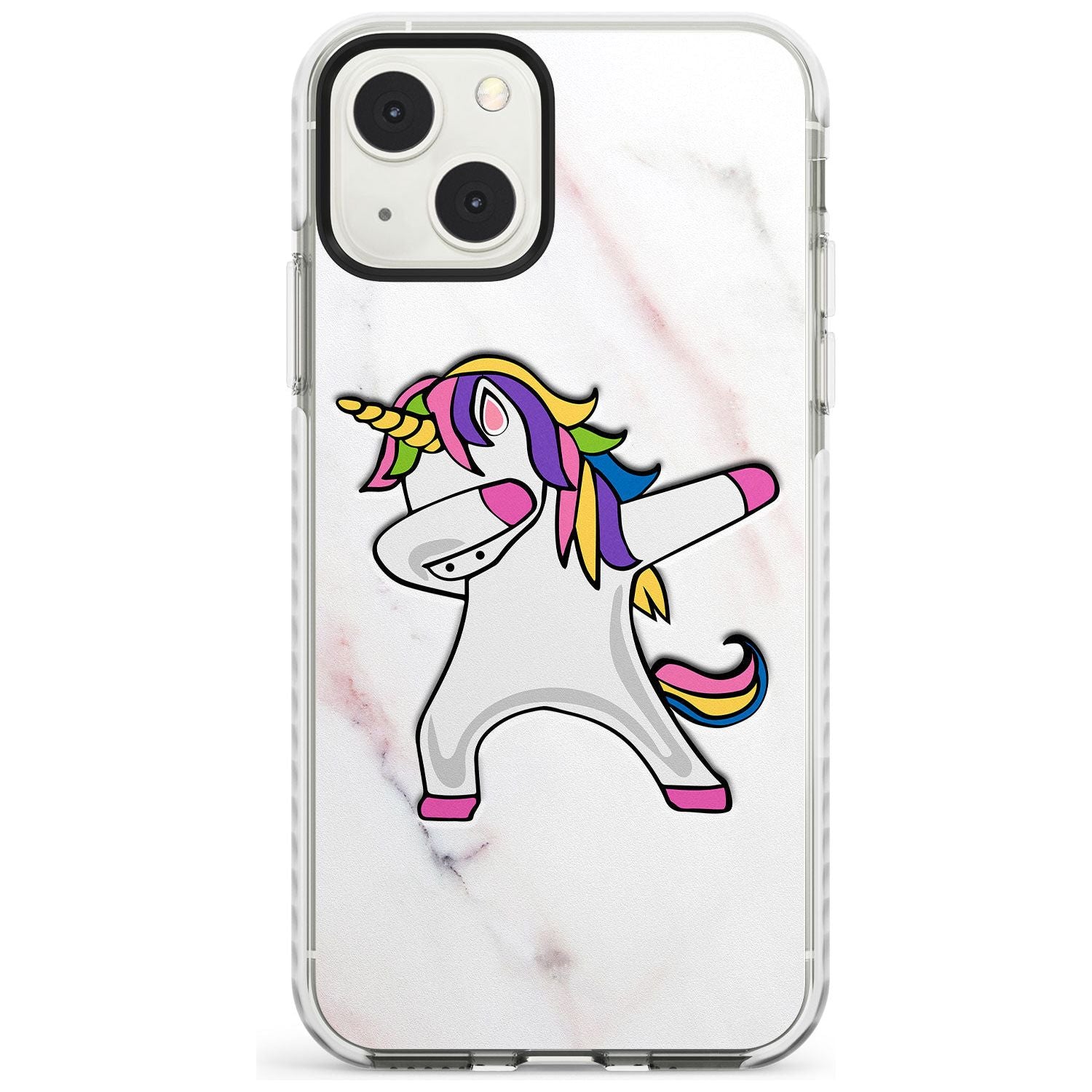 Designer Marble Unicorn Dab Phone Case iPhone 13 Mini / Impact Case Blanc Space