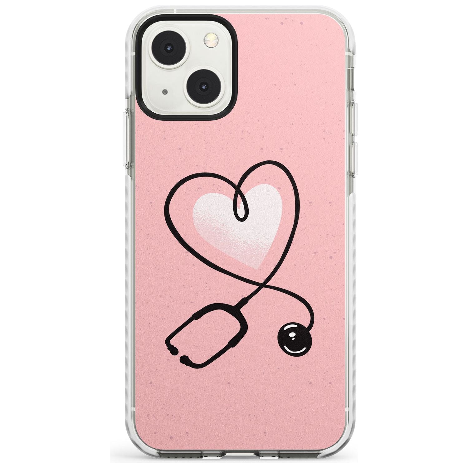 Medical Inspired Design Stethoscope Heart Phone Case iPhone 13 Mini / Impact Case Blanc Space