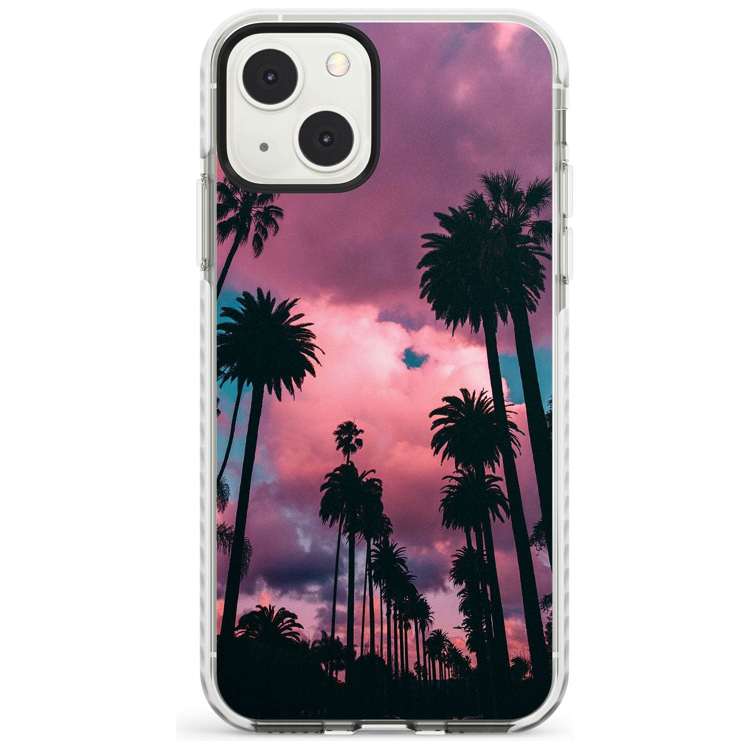 Palm Tree Sunset Photograph Phone Case iPhone 13 Mini / Impact Case Blanc Space