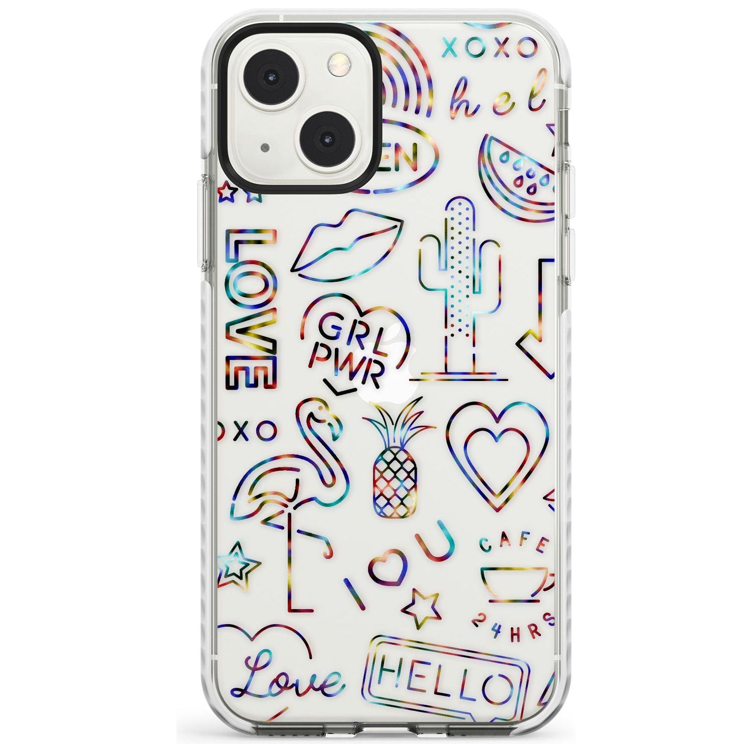 Funky nebula Neon Sign Phone Case iPhone 13 Mini / Impact Case Blanc Space
