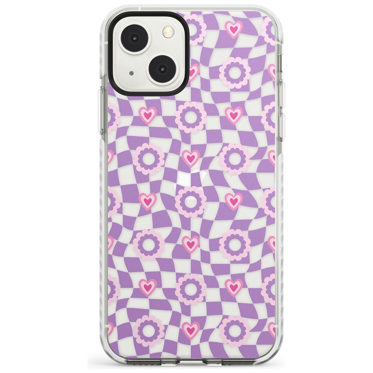Checkered Love Pattern Impact Phone Case for iPhone 13 & 13 Mini