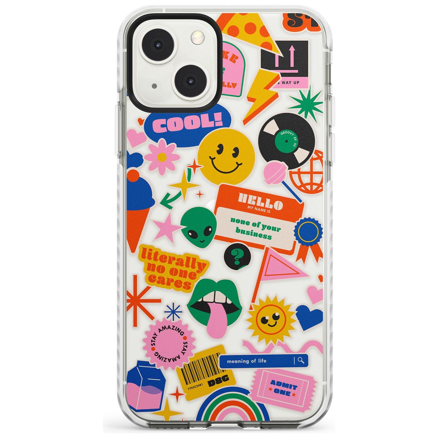 Nostalgic Stickers #1 Phone Case iPhone 13 Mini / Impact Case Blanc Space