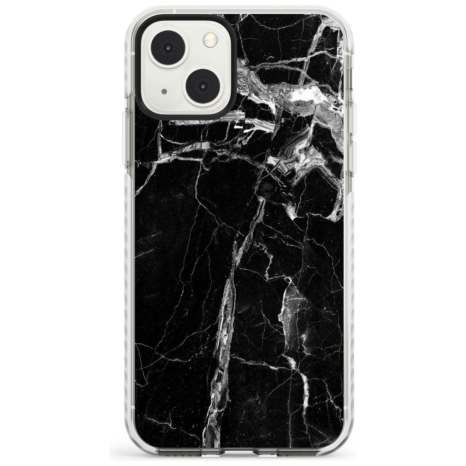 Black Onyx Marble Texture Phone Case iPhone 13 Mini / Impact Case Blanc Space