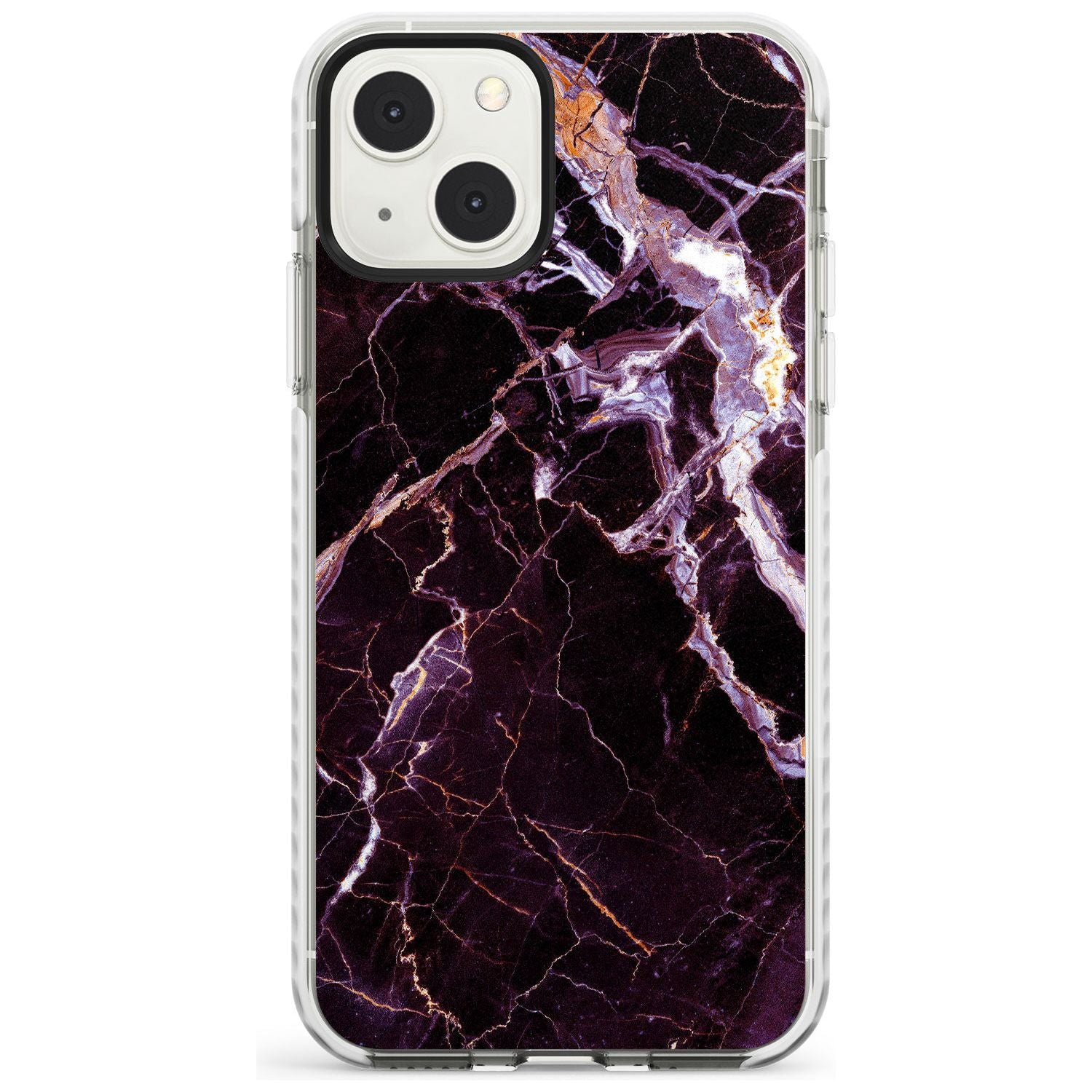 Black, Purple & Yellow shattered Marble Phone Case iPhone 13 Mini / Impact Case Blanc Space