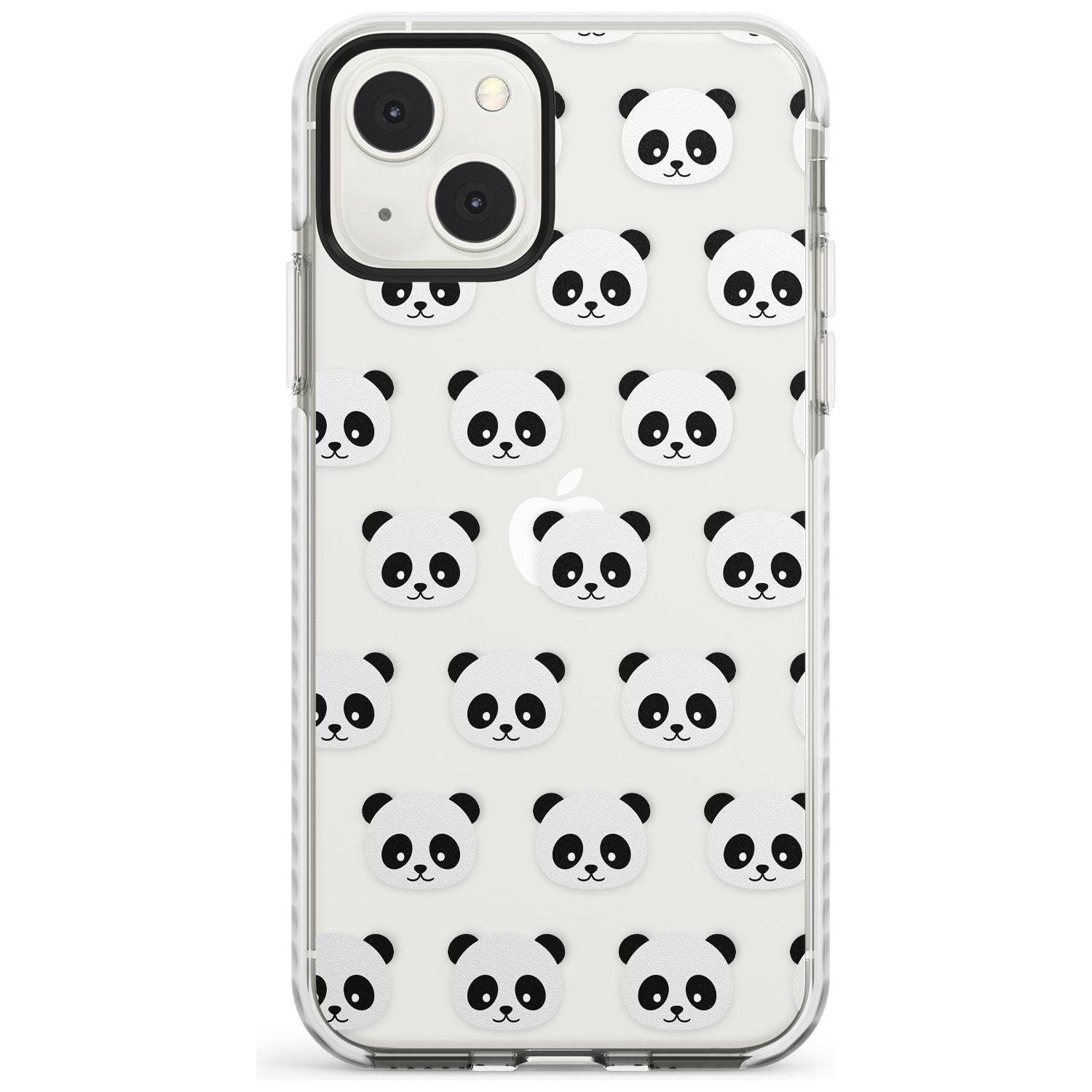 Panda Face Pattern Phone Case iPhone 13 Mini / Impact Case Blanc Space