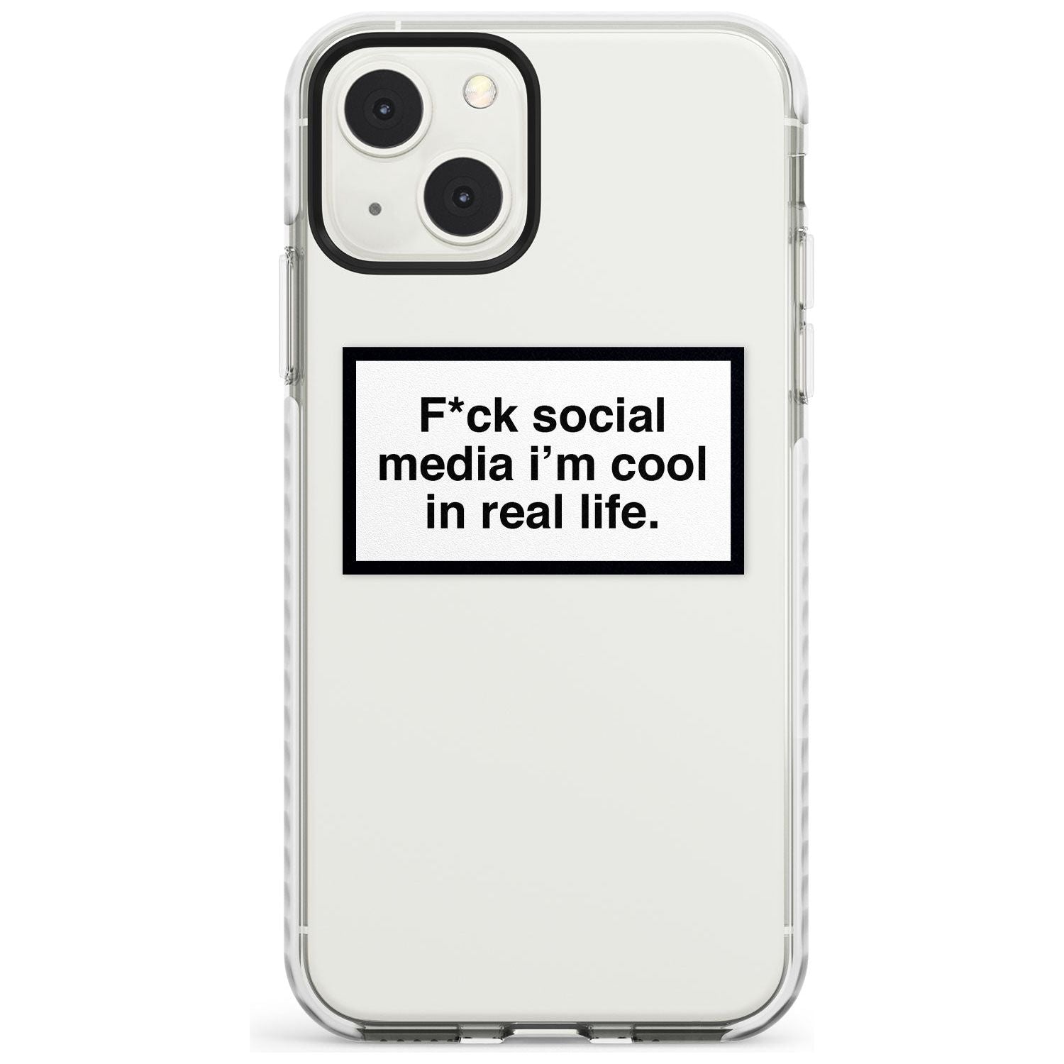 F*ck Social Media Phone Case iPhone 13 Mini / Impact Case Blanc Space