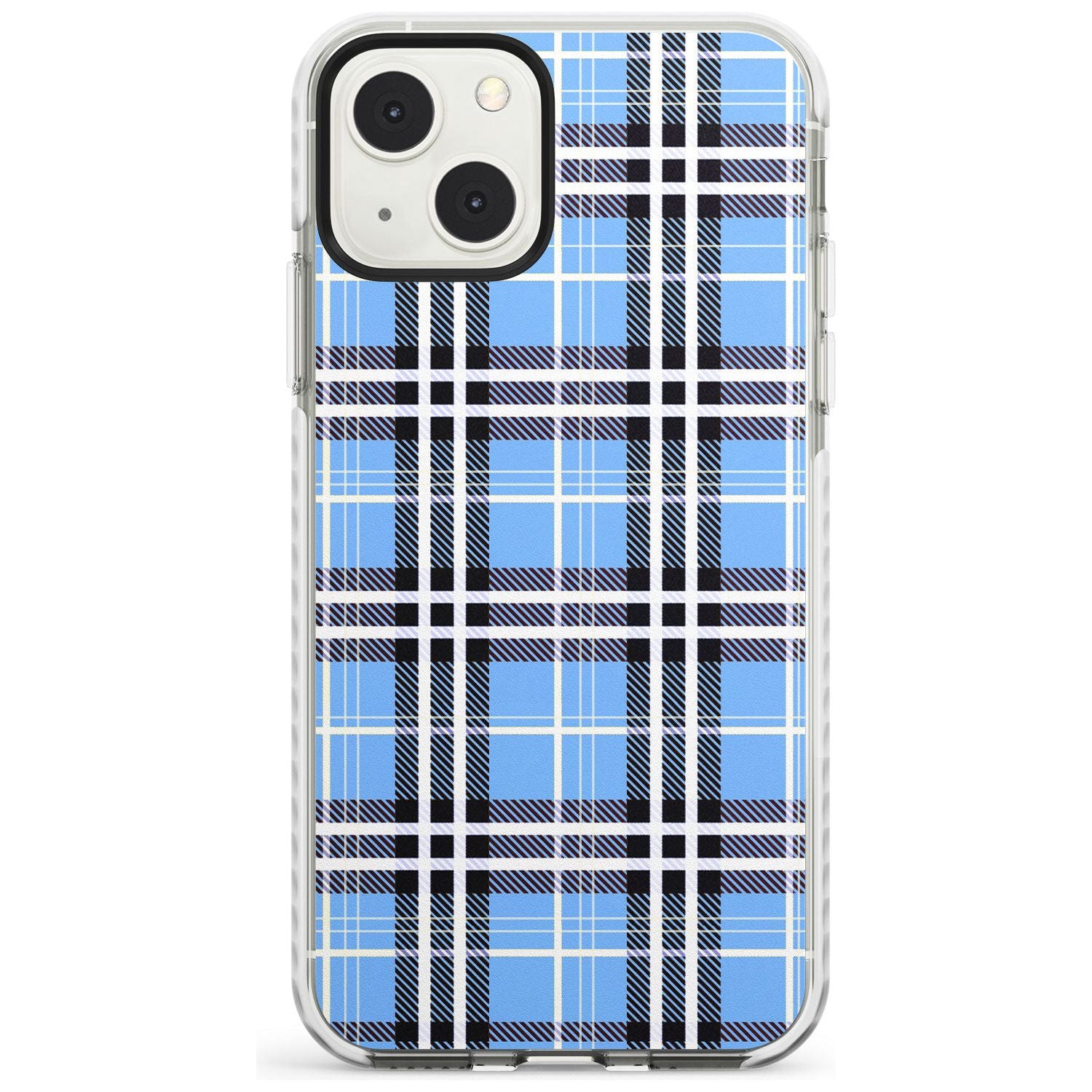 Blue Plaid Phone Case iPhone 13 Mini / Impact Case Blanc Space