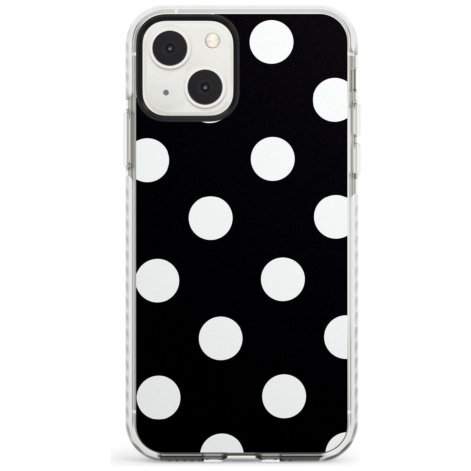 Chic Black Polka Dot Phone Case iPhone 13 Mini / Impact Case Blanc Space