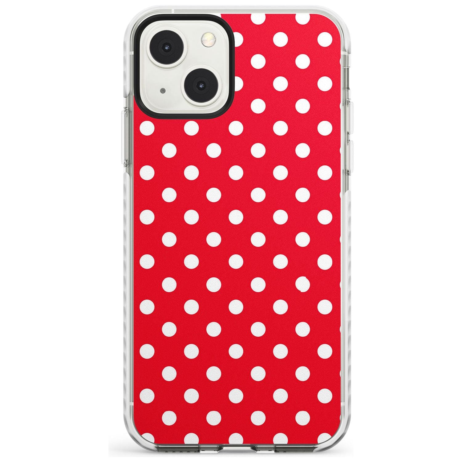 Designer Lava Red Polka Dot Phone Case iPhone 13 Mini / Impact Case Blanc Space
