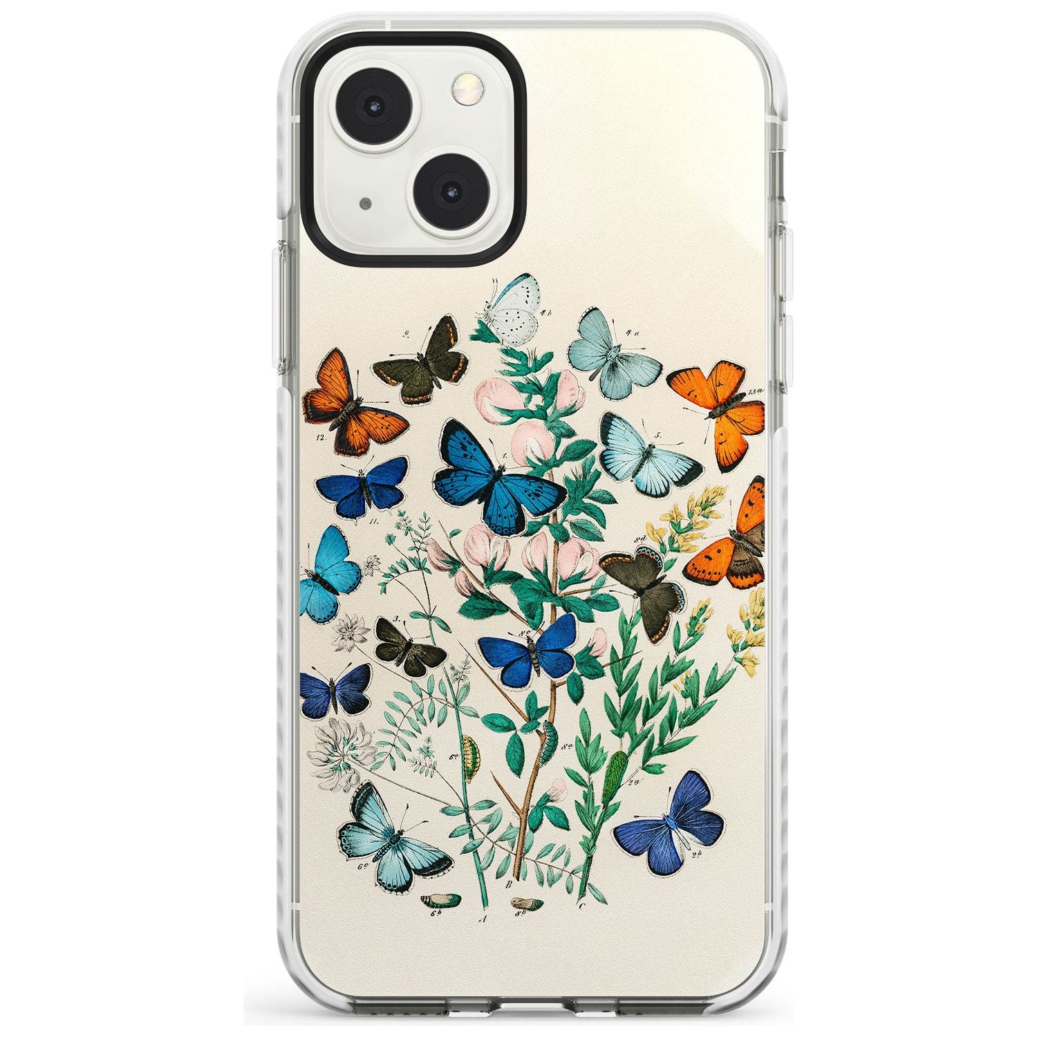 European Butterflies Phone Case iPhone 13 Mini / Impact Case Blanc Space