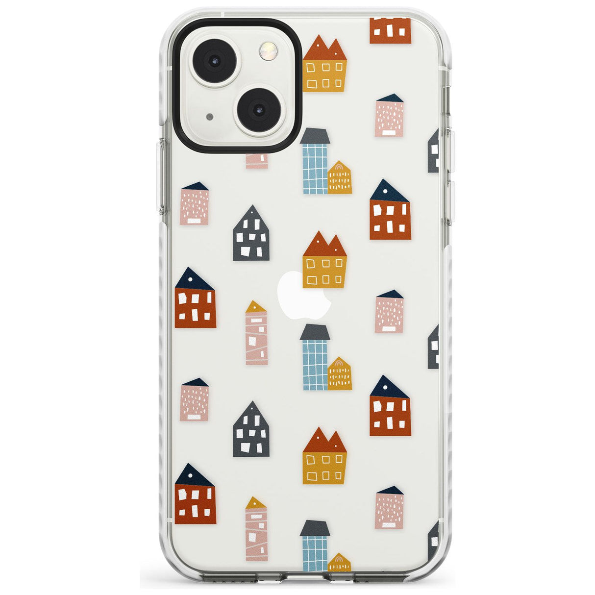 Cute Scandinavian Buildings Phone Case iPhone 13 Mini / Impact Case Blanc Space