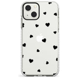 Black Hearts Pattern Phone Case iPhone 13 Mini / Impact Case Blanc Space