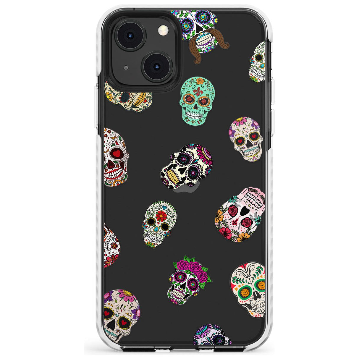 Mixed Sugar Skull Pattern Impact Phone Case for iPhone 13 & 13 Mini