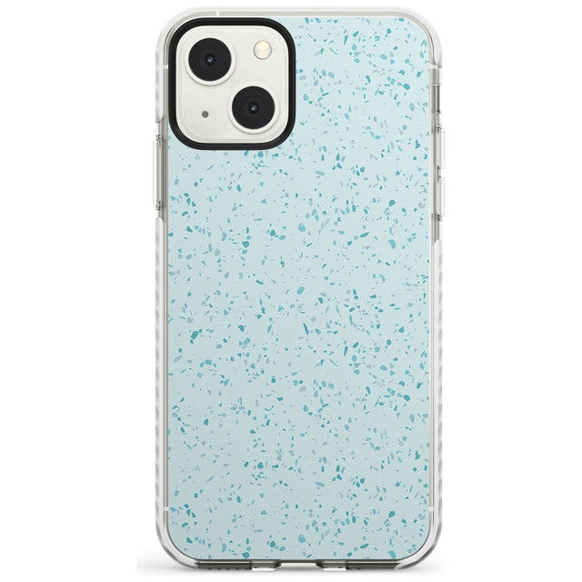Light Blue Terrazzo Pattern Phone Case iPhone 13 Mini / Impact Case Blanc Space