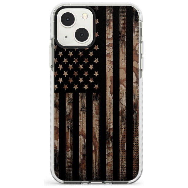 American Flag Camo Phone Case iPhone 13 Mini / Impact Case Blanc Space