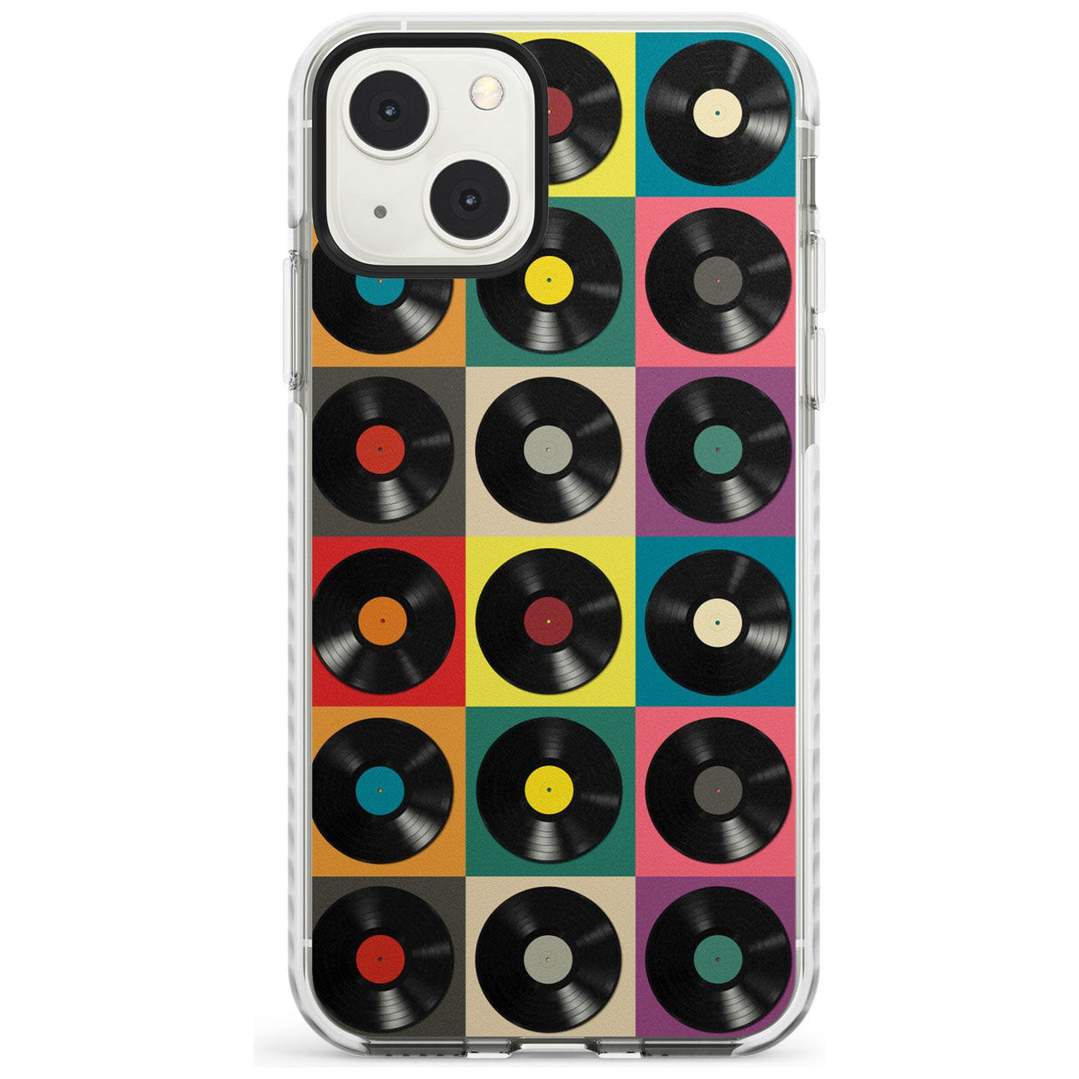 Vinyl Record Pattern Impact Phone Case for iPhone 13 & 13 Mini