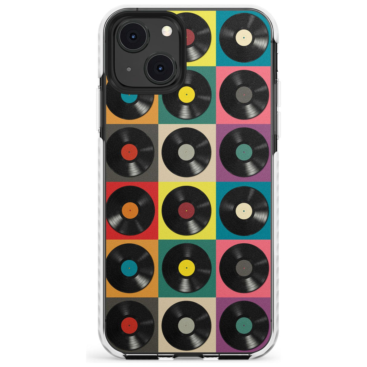 Vinyl Record Pattern Impact Phone Case for iPhone 13 & 13 Mini