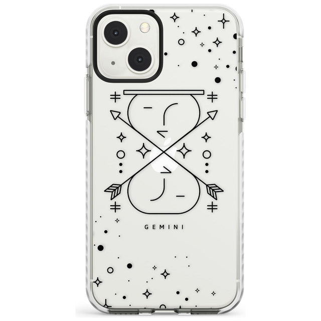 Gemini Emblem - Transparent Design Phone Case iPhone 13 Mini / Impact Case Blanc Space