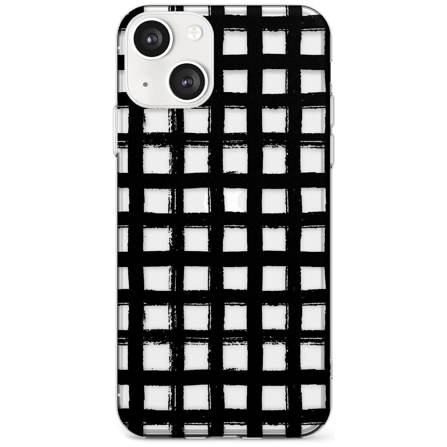 Messy Black Grid - Clear Phone Case iPhone 13 / Clear Case,iPhone 13 Mini / Clear Case,iPhone 14 / Clear Case,iPhone 14 Plus / Clear Case Blanc Space