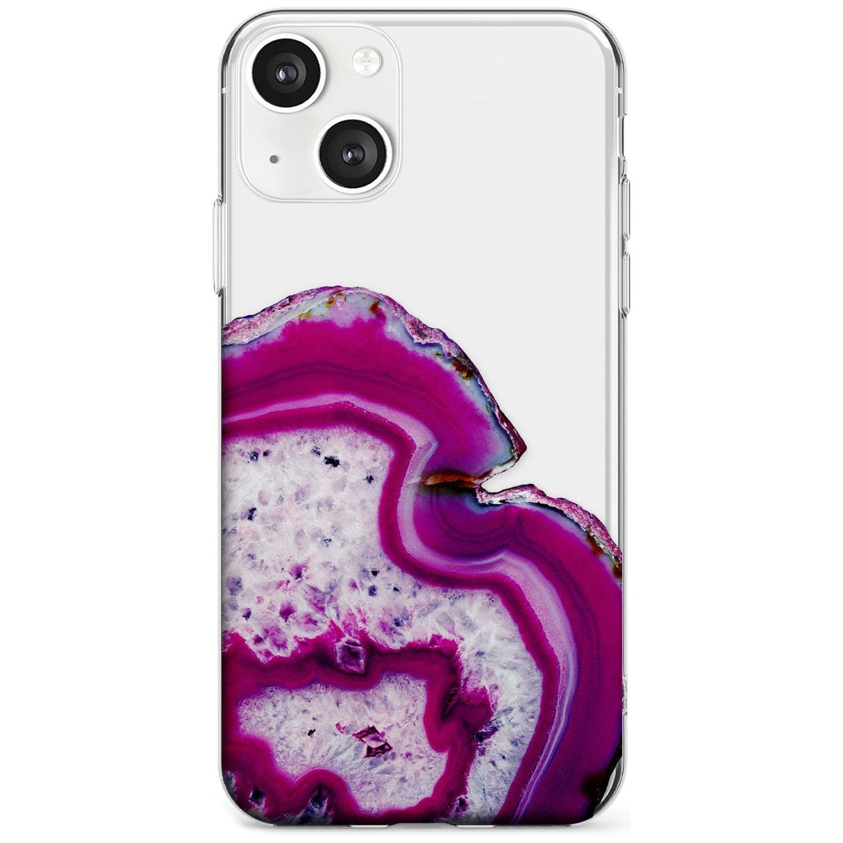 Violet & White Swirl Agate Crystal Clear Design