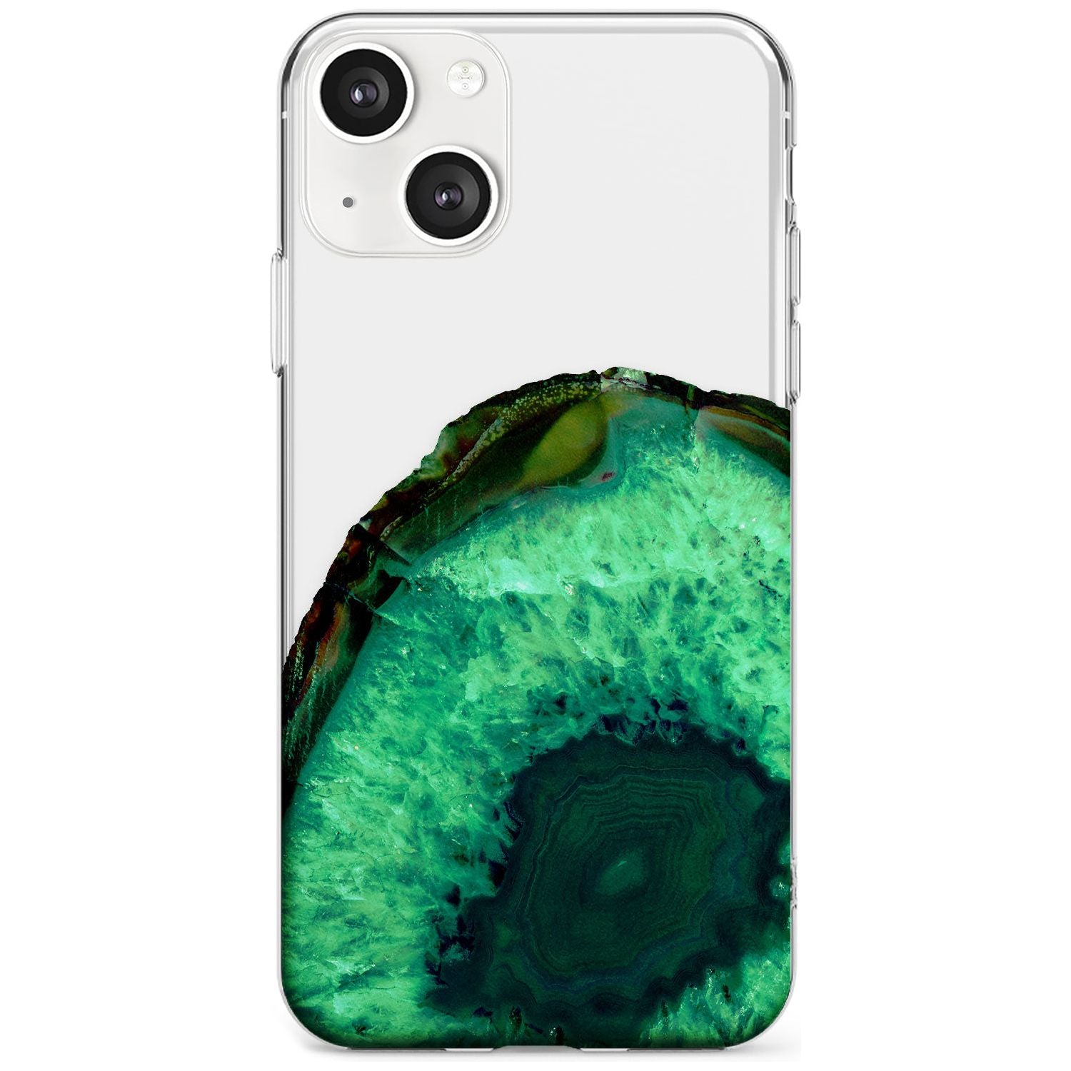 Emerald Green Gemstone Crystal Clear Design Phone Case iPhone 13 / Clear Case,iPhone 13 Mini / Clear Case,iPhone 14 / Clear Case,iPhone 14 Plus / Clear Case Blanc Space