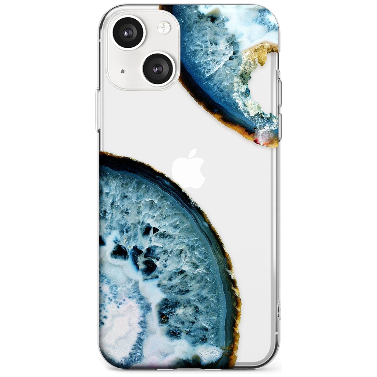 Blue, White & Yellow Agate Gemstone Phone Case iPhone 13 / Clear Case,iPhone 13 Mini / Clear Case,iPhone 14 / Clear Case,iPhone 14 Plus / Clear Case Blanc Space