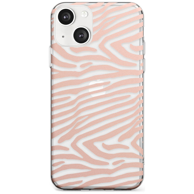 Horizontal Zebra Stripes Transparent Animal Print Phone Case iPhone 13 Mini / Clear Case,iPhone 13 / Clear Case,iPhone 14 Plus / Clear Case,iPhone 14 / Clear Case Blanc Space