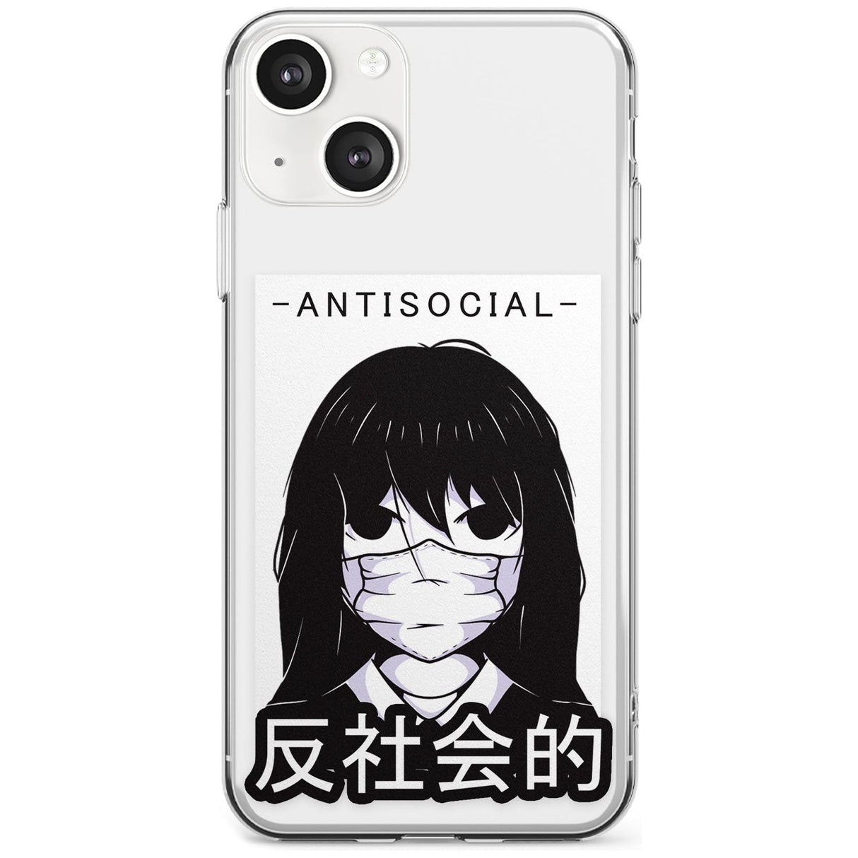 Anti-Social Phone Case iPhone 13 / Clear Case,iPhone 13 Mini / Clear Case,iPhone 14 / Clear Case,iPhone 14 Plus / Clear Case Blanc Space