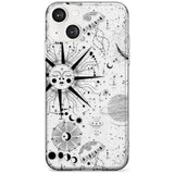 Large Sun Vintage Astrological Phone Case iPhone 13 / Clear Case,iPhone 13 Mini / Clear Case,iPhone 14 / Clear Case,iPhone 14 Plus / Clear Case Blanc Space