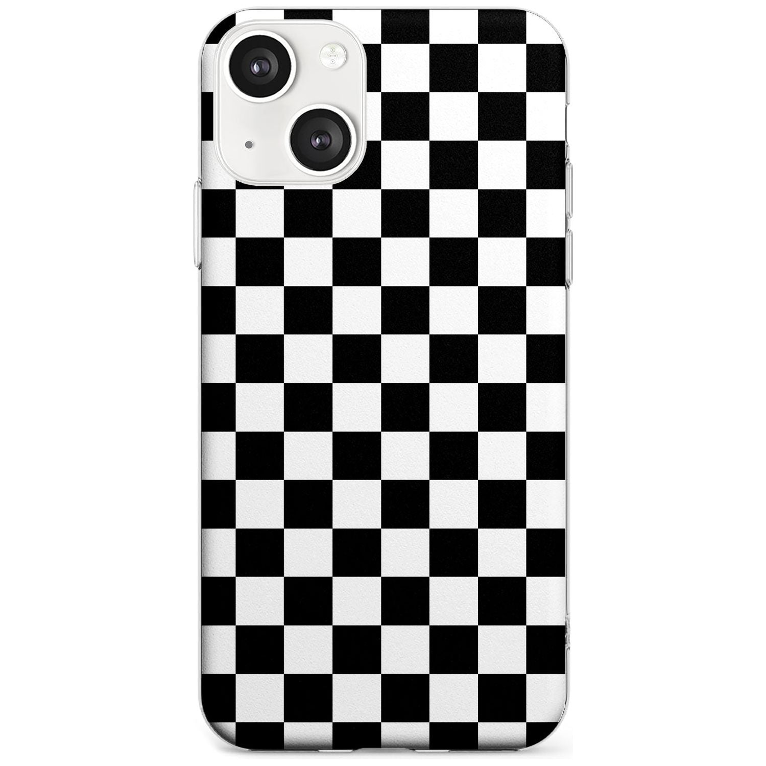 Black Checkered Phone Case iPhone 13 / Clear Case,iPhone 13 Mini / Clear Case,iPhone 14 / Clear Case,iPhone 14 Plus / Clear Case Blanc Space