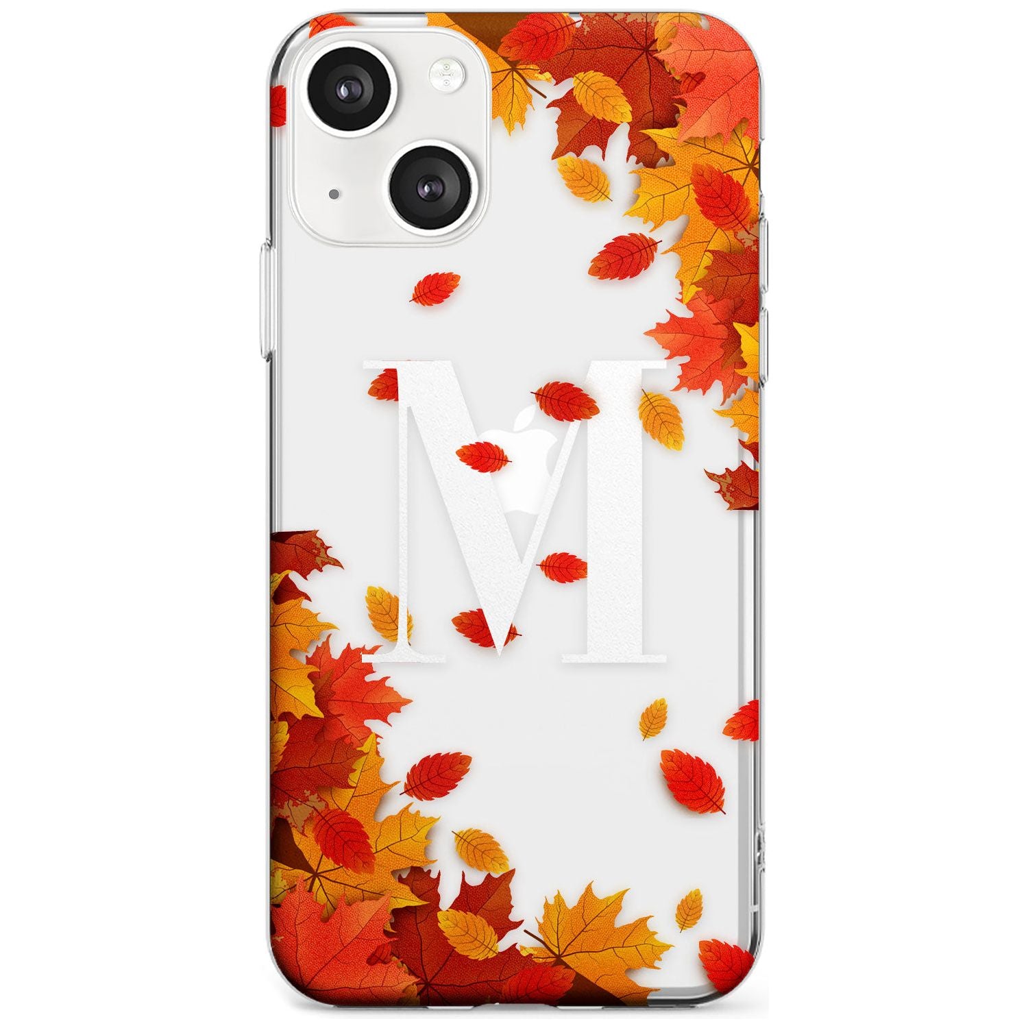 Personalised Monogram Autumn Leaves Slim Phone Case for iPhone 13 & 13 Mini