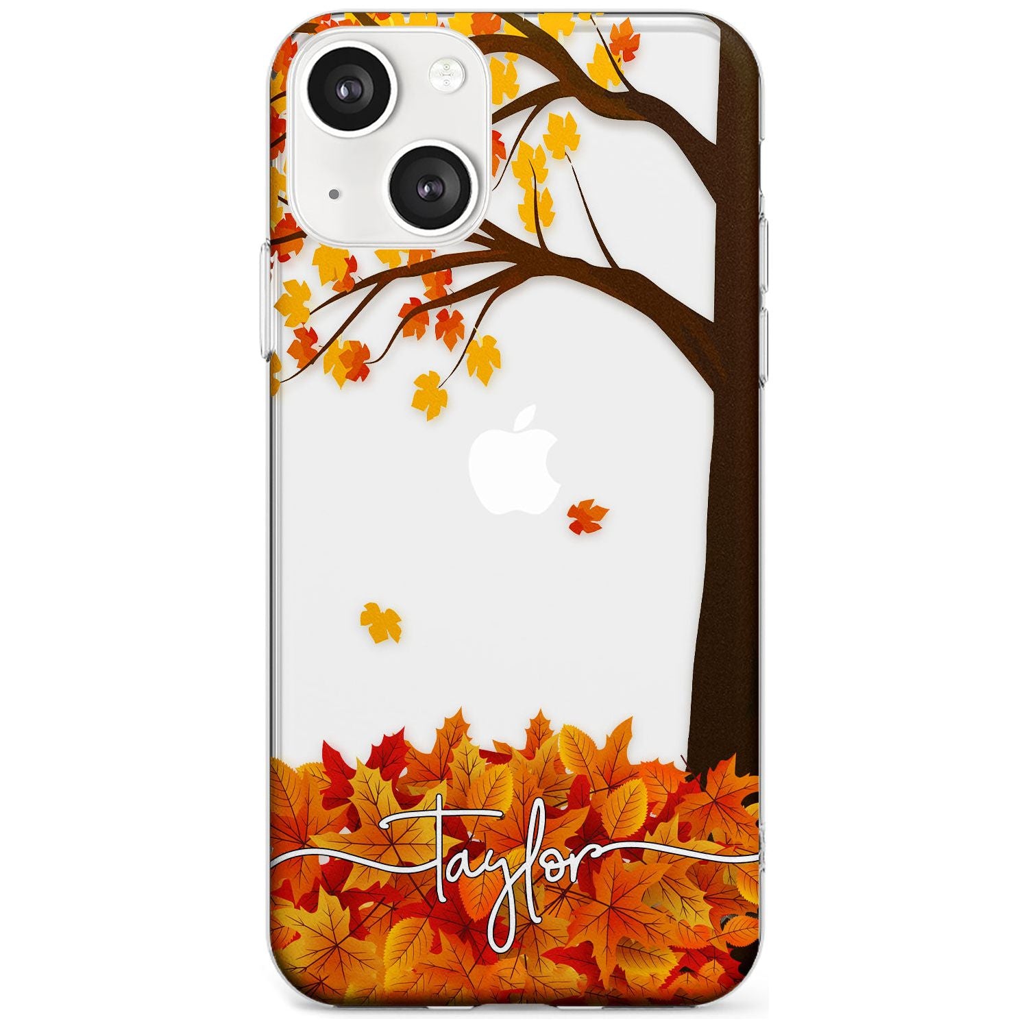 Personalised Autumn Leaves Slim Phone Case for iPhone 13 & 13 Mini