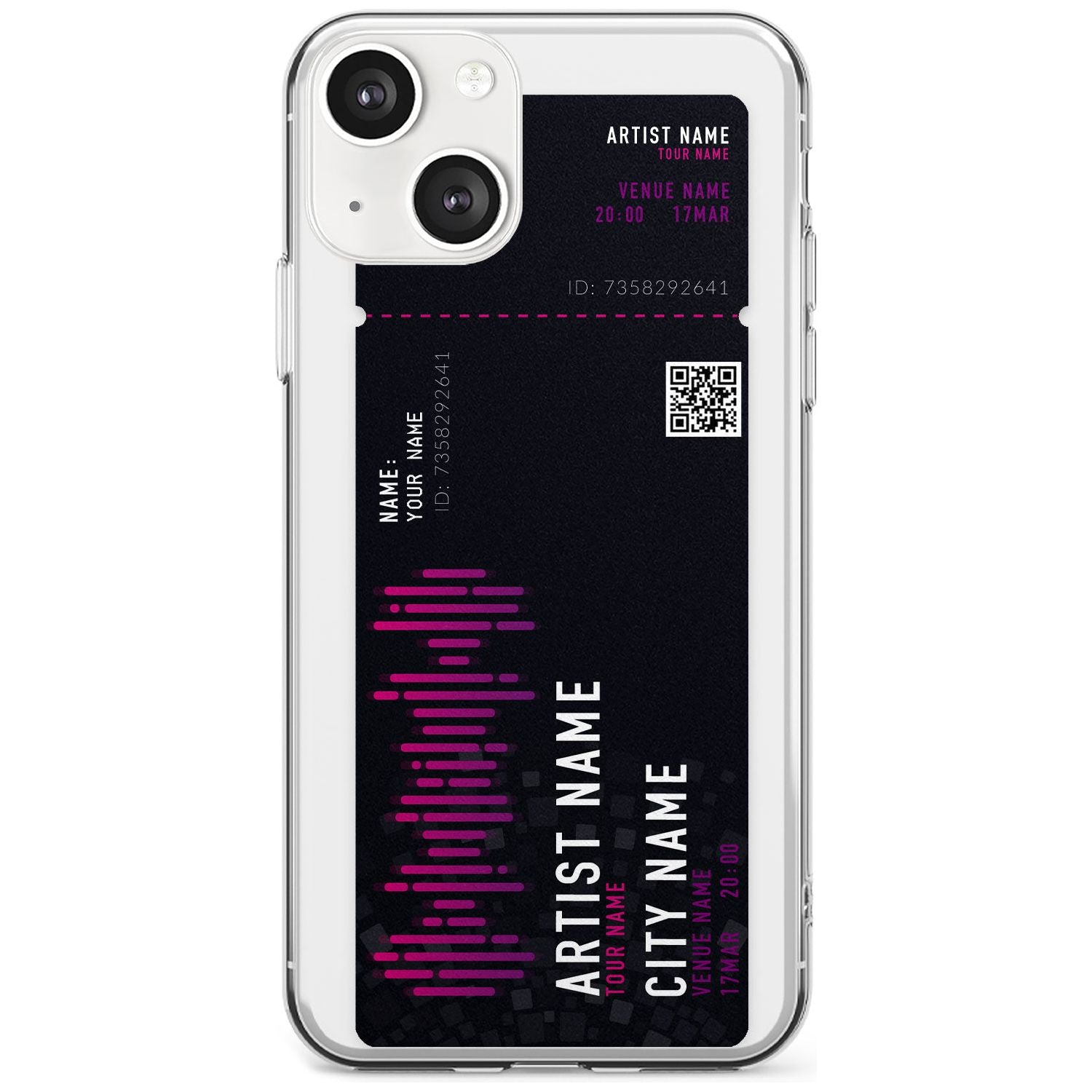 Personalised Concert Ticket Slim Phone Case for iPhone 13 & 13 Mini
