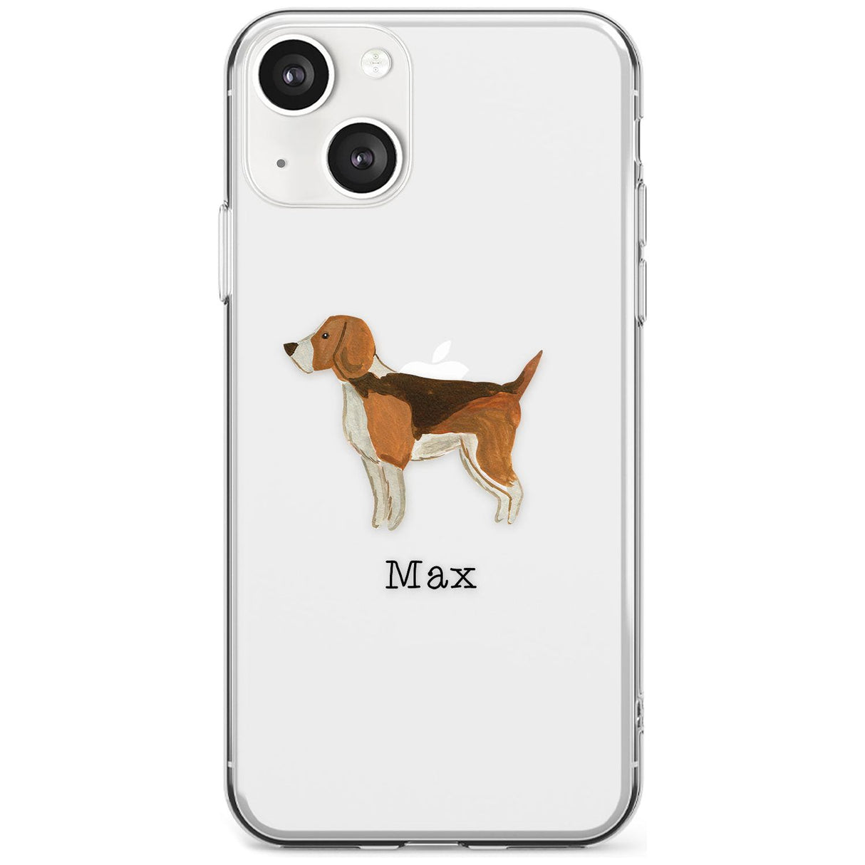 Personalised Hand Painted Beagle Custom Phone Case iPhone 13 / Clear Case,iPhone 13 Mini / Clear Case,iPhone 14 / Clear Case,iPhone 14 Plus / Clear Case Blanc Space