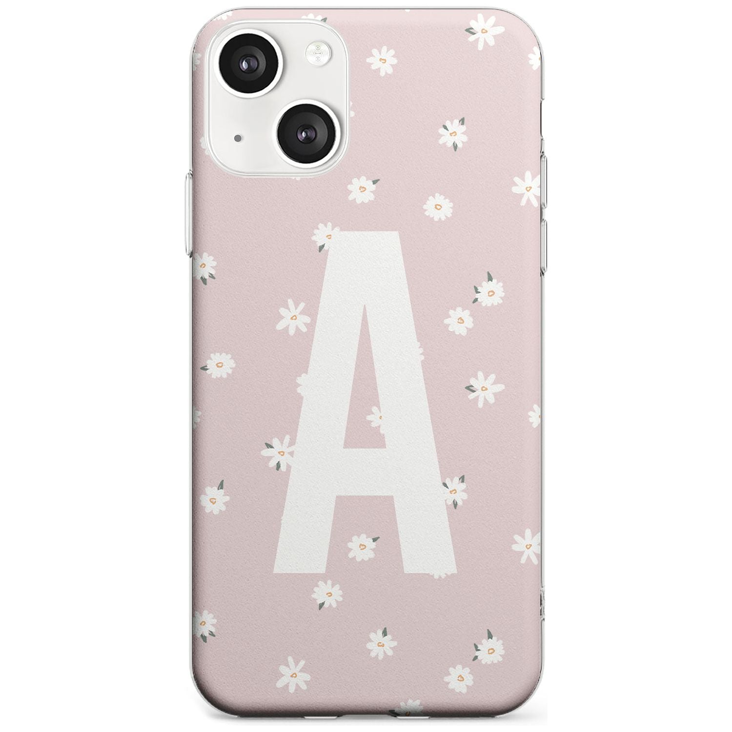 Personalised Pink Daisy Personalised Custom Phone Case iPhone 13 / Clear Case,iPhone 13 Mini / Clear Case,iPhone 14 / Clear Case,iPhone 14 Plus / Clear Case Blanc Space